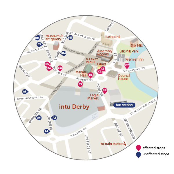 road closures in Derby City Centre Derby 10k trent barton