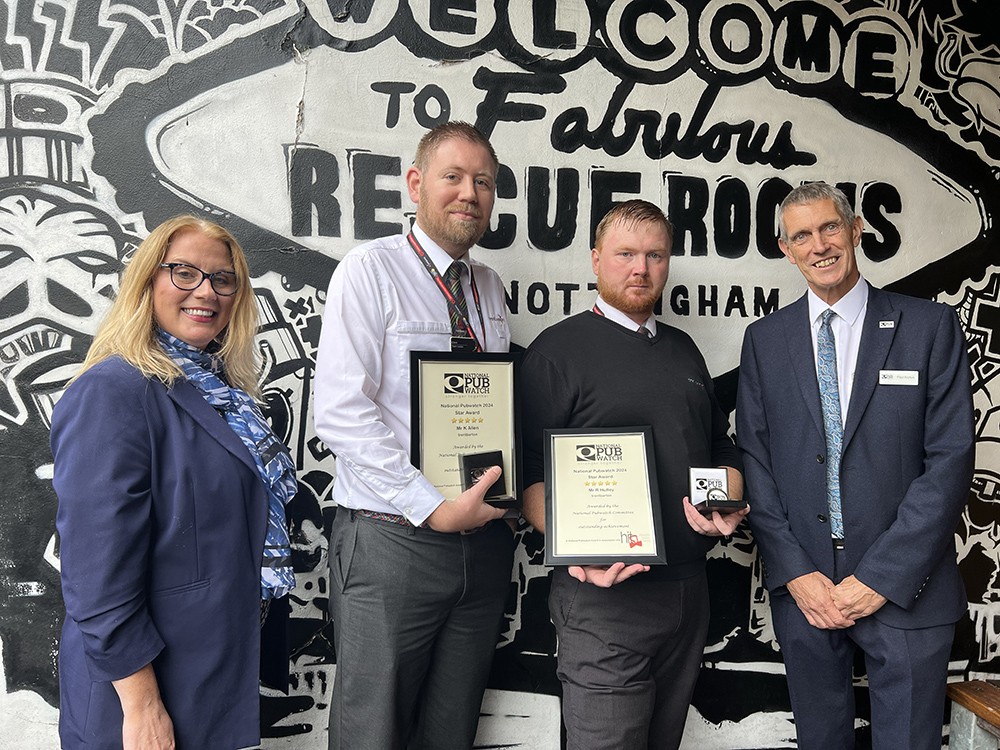 Clare Richardson HIT Training. Chris Krawczyk  (Team Leader at trentbarton accepting the award on behalf of Kevin Allen), Robert Hulley and Paul Horton NPW.