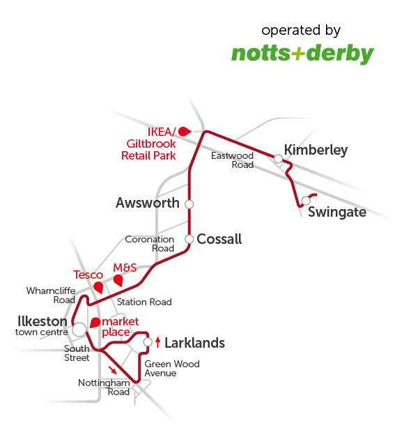 Bus 27 Route Map Service Map - 27 - Run By Trentbarton