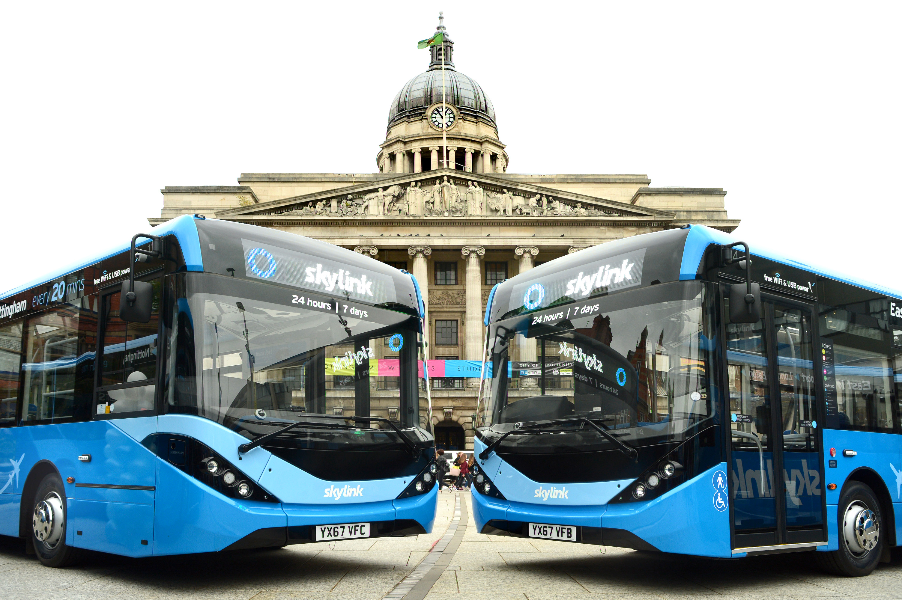 some of the new ADL Enviro200s that will help connect Nottingham, Beeston and Long Eaton to East Midlands Airport